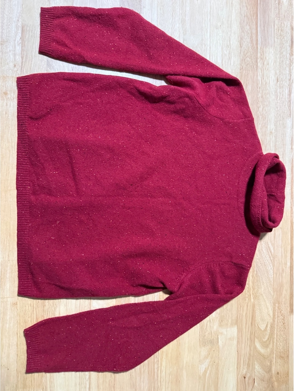 L.L.Bean Women’s Large Red Merino Wool Angora Turtleneck Sweater Speckled